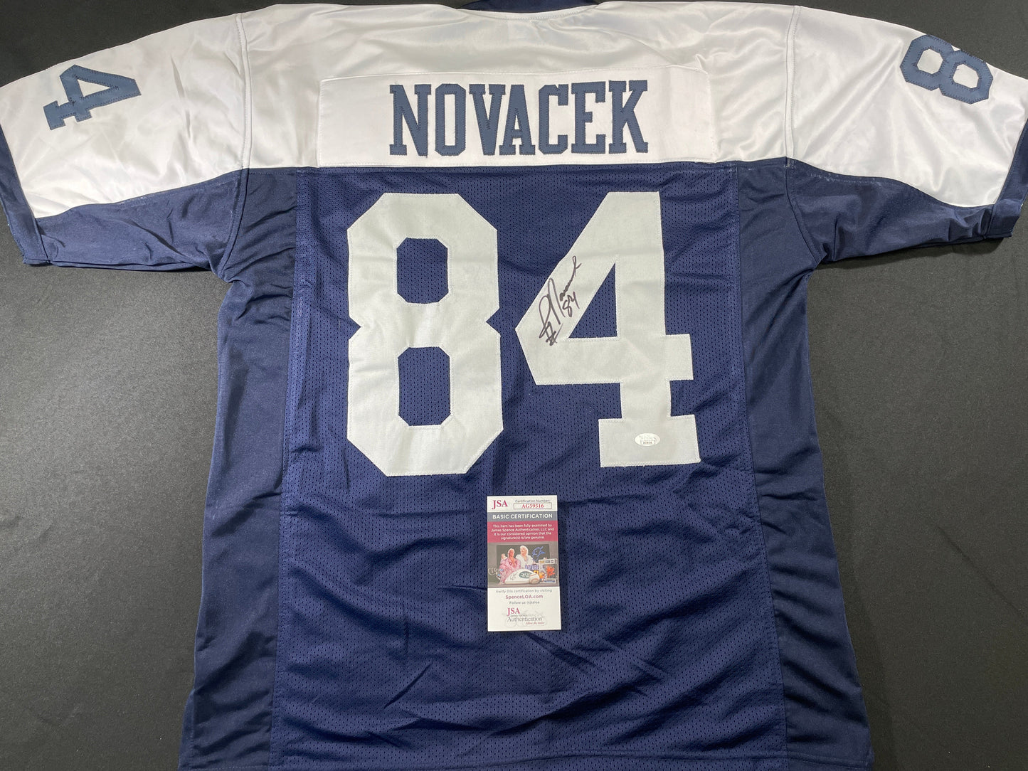JAY NOVACEK DALLAS COWBOYS SIGNED THANKSGIVING JERSEY Wyoming JSA COA
