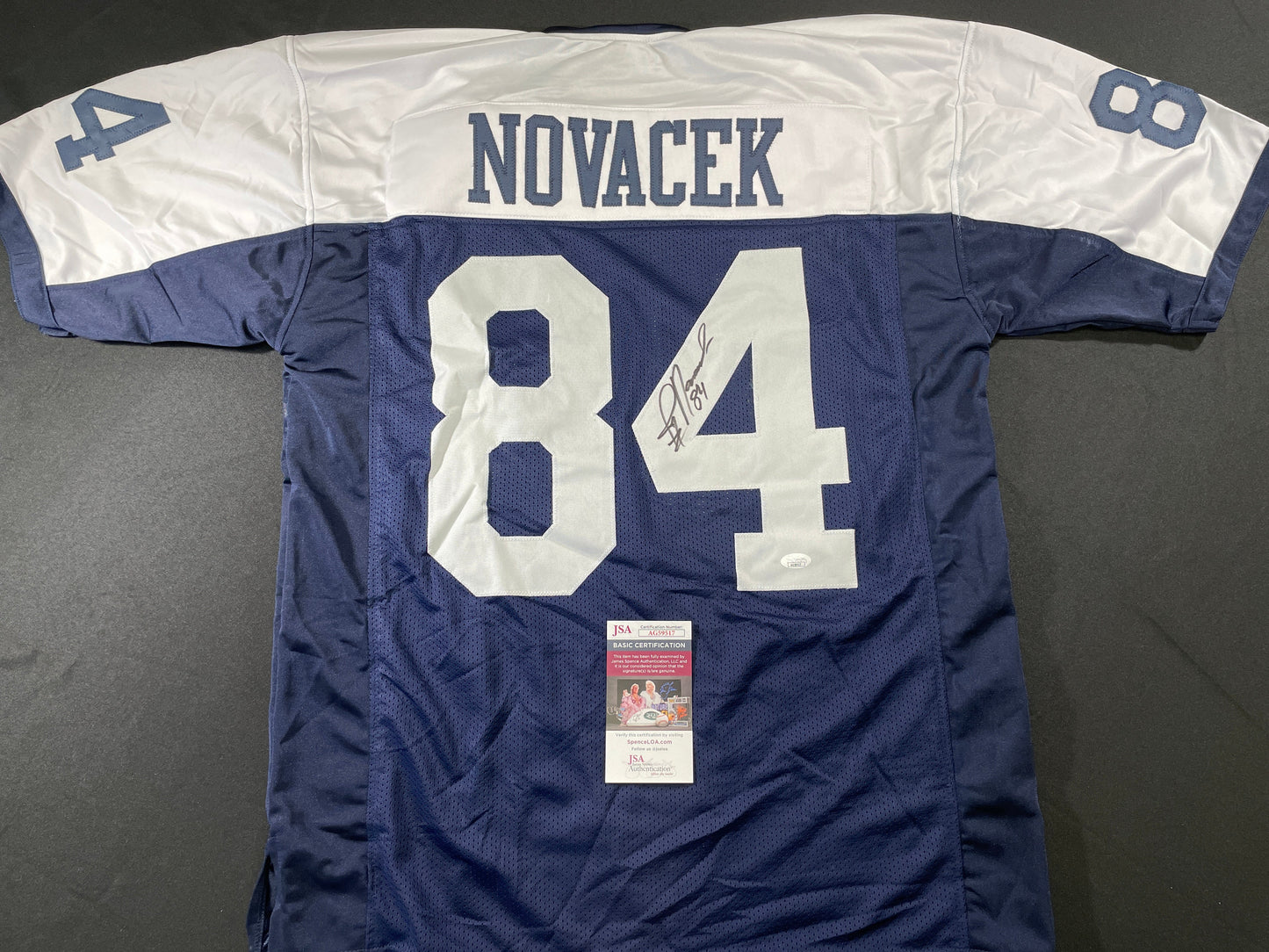 JAY NOVACEK DALLAS COWBOYS SIGNED THANKSGIVING JERSEY Wyoming JSA COA