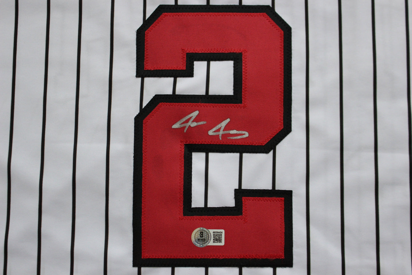 JACE JUNG TEXAS TECH RED RAIDERS SIGNED PINSTRIPE JERSEY Detroit Tigers BAS