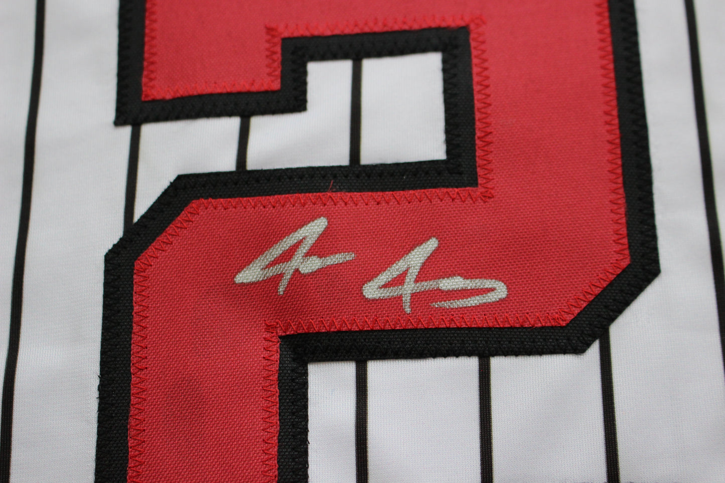 JACE JUNG TEXAS TECH RED RAIDERS SIGNED PINSTRIPE JERSEY Detroit Tigers BAS