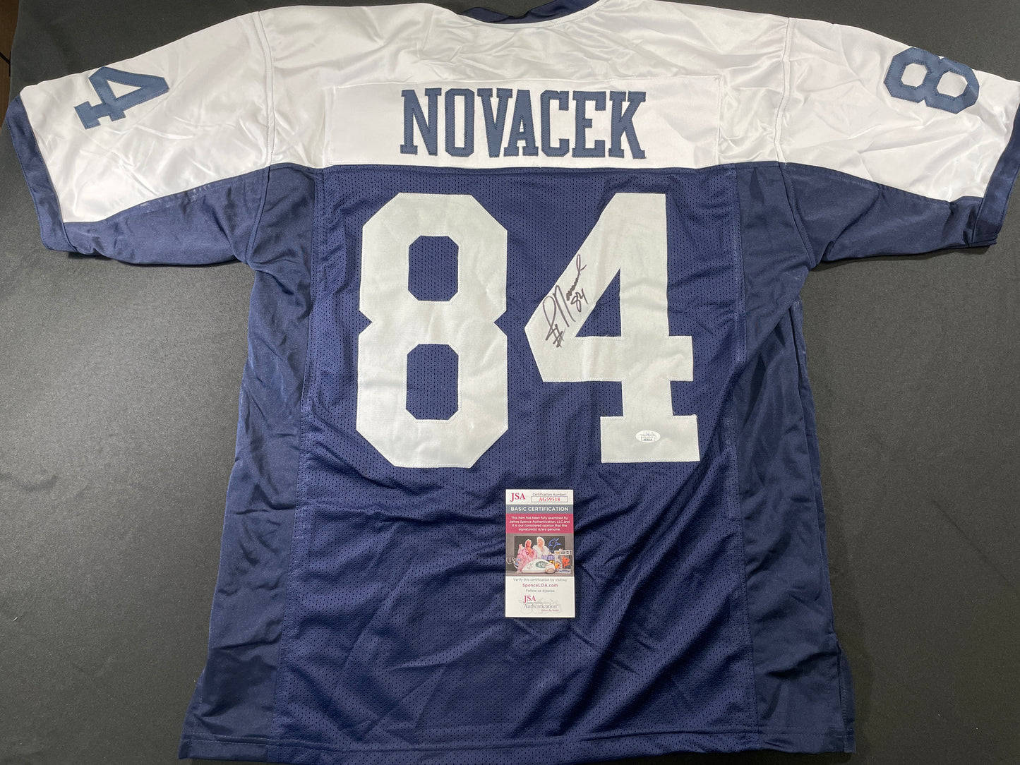 JAY NOVACEK DALLAS COWBOYS SIGNED THANKSGIVING JERSEY Wyoming JSA COA