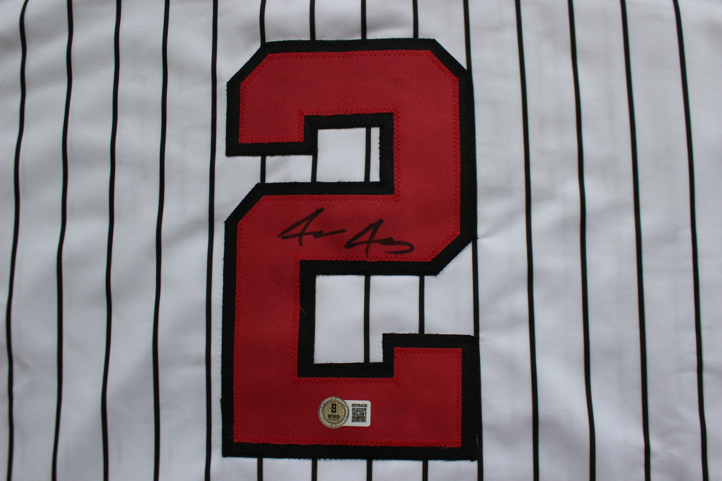 JACE JUNG TEXAS TECH RED RAIDERS SIGNED PINSTRIPE JERSEY Tigers BAS COA