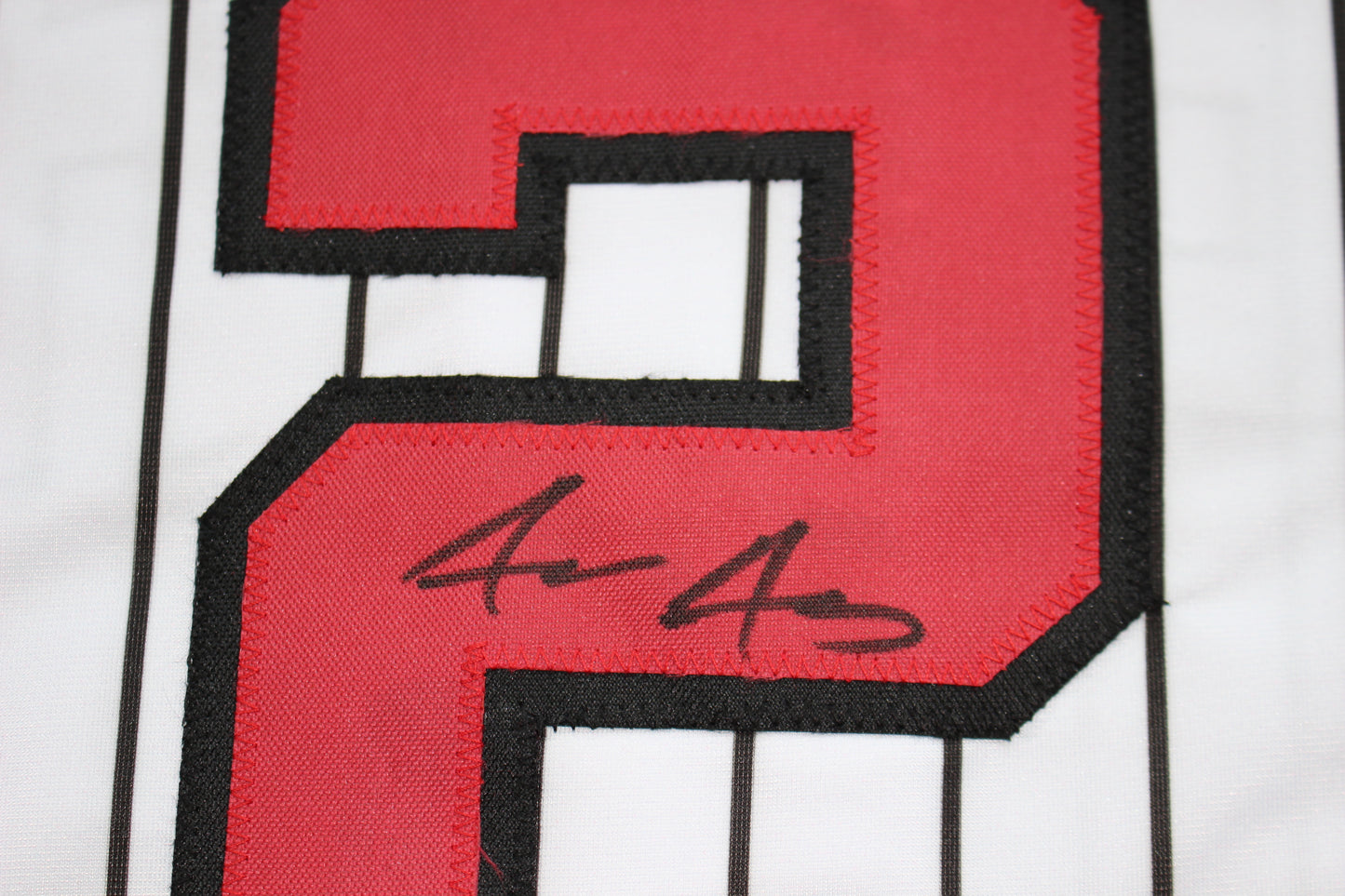 JACE JUNG TEXAS TECH RED RAIDERS SIGNED PINSTRIPE JERSEY Tigers BAS COA