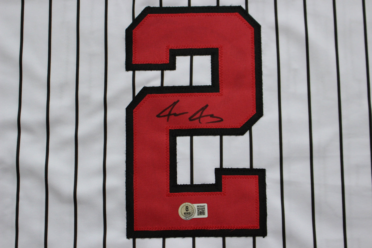 JACE JUNG TEXAS TECH RED RAIDERS SIGNED PINSTRIPE JERSEY Tigers BAS COA