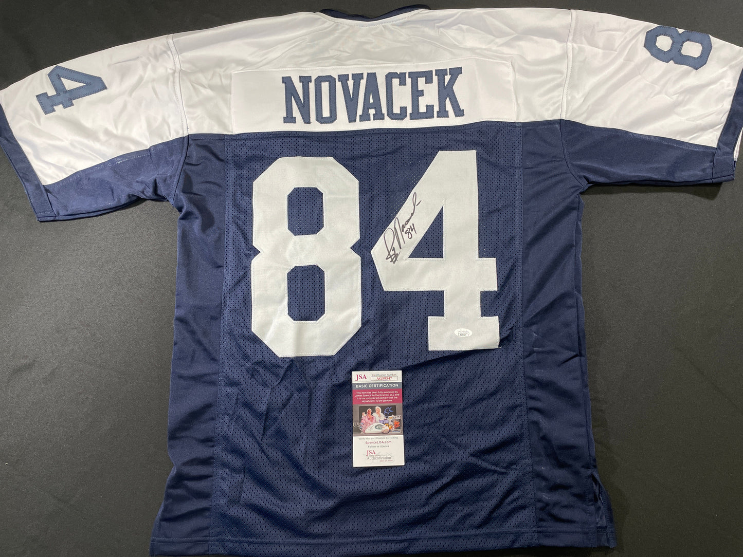 JAY NOVACEK DALLAS COWBOYS SIGNED THANKSGIVING JERSEY Wyoming JSA COA