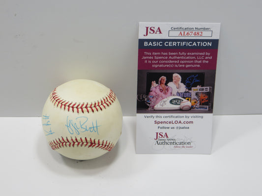 GEORGE and KEN BRETT SIGNED RAWLINGS OAL BASEBALL KANSAS CITY ROYALS JSA