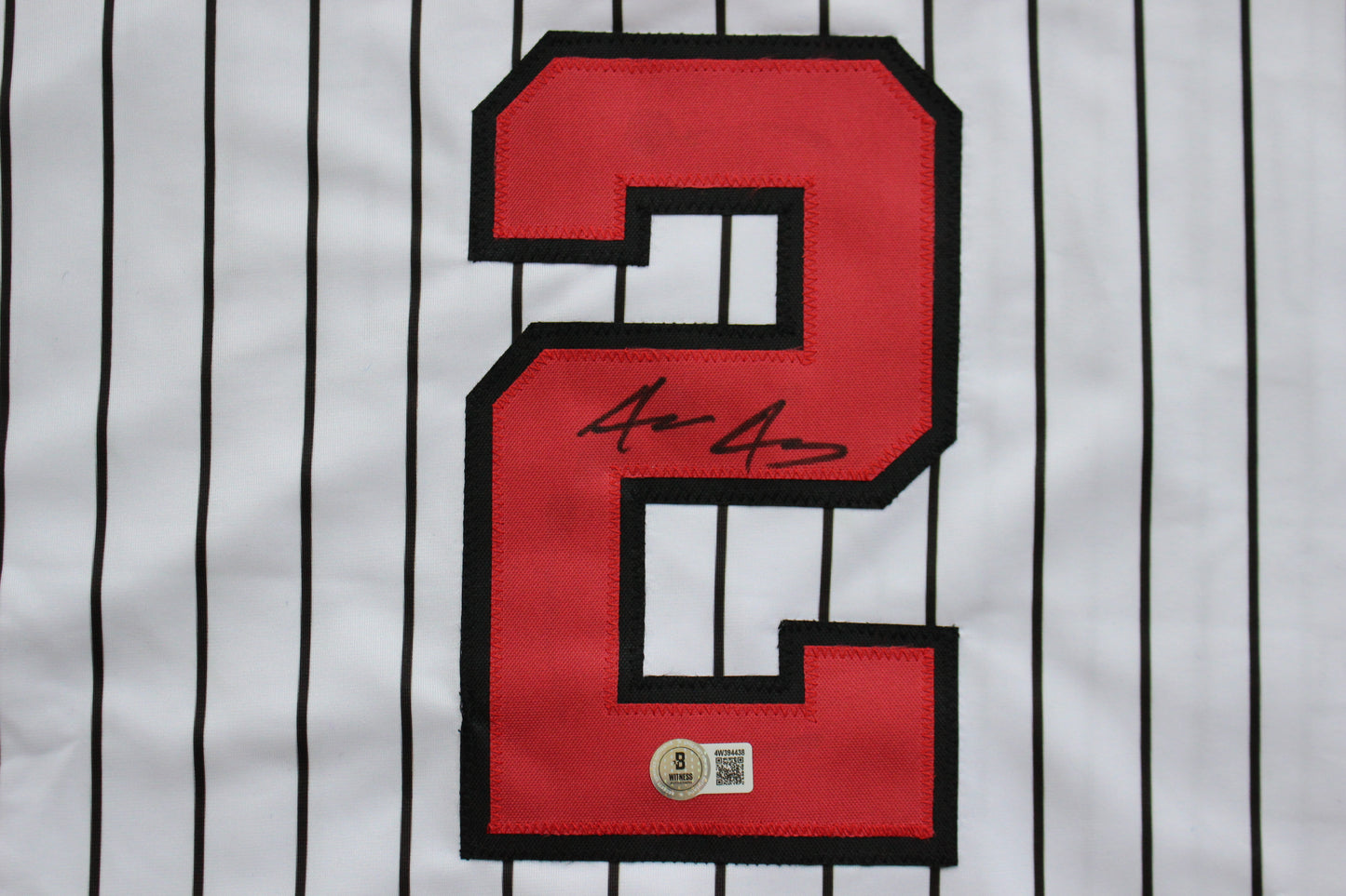 JACE JUNG TEXAS TECH RED RAIDERS SIGNED PINSTRIPE JERSEY Tigers BAS COA
