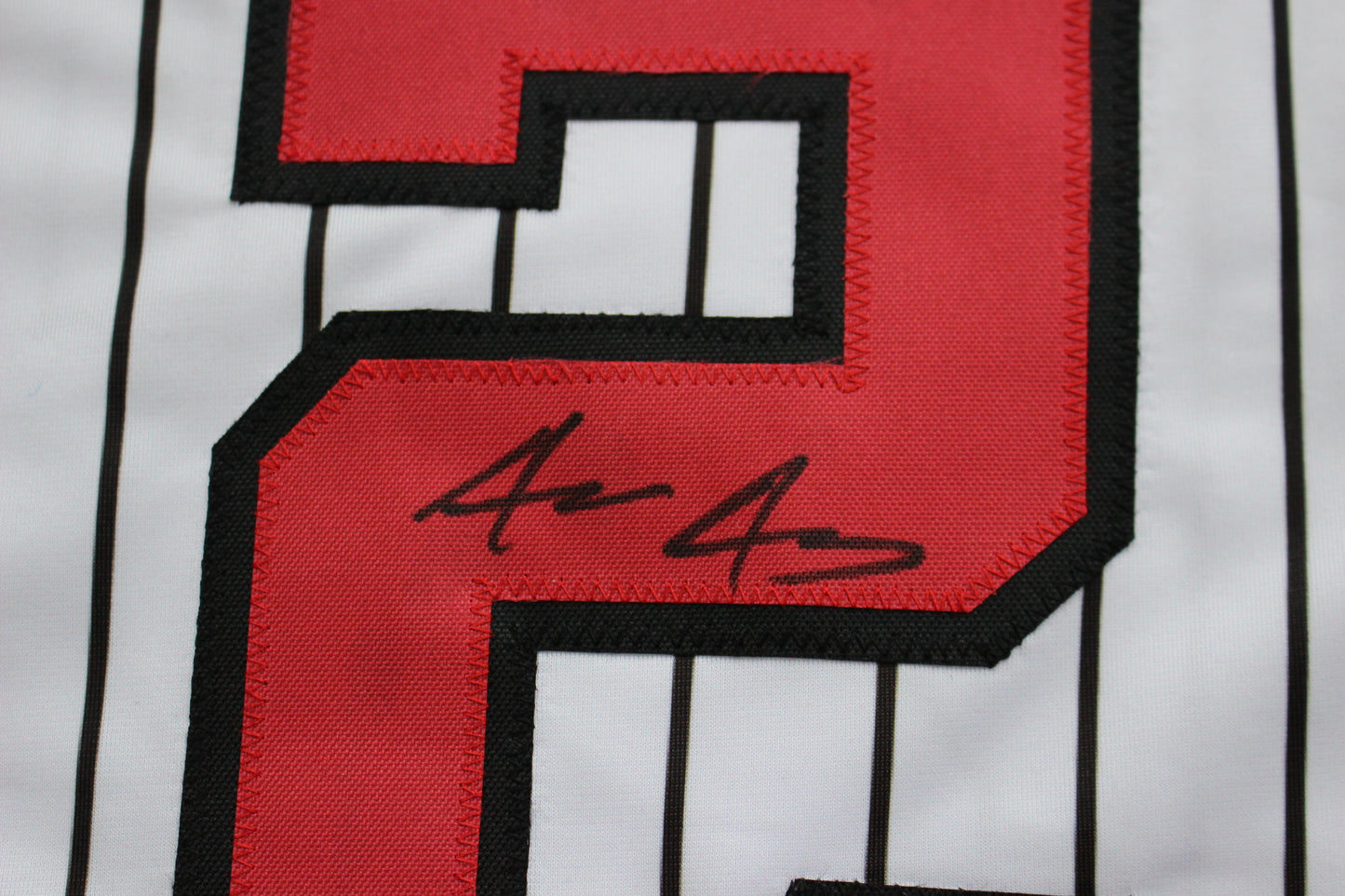 JACE JUNG TEXAS TECH RED RAIDERS SIGNED PINSTRIPE JERSEY Tigers BAS COA