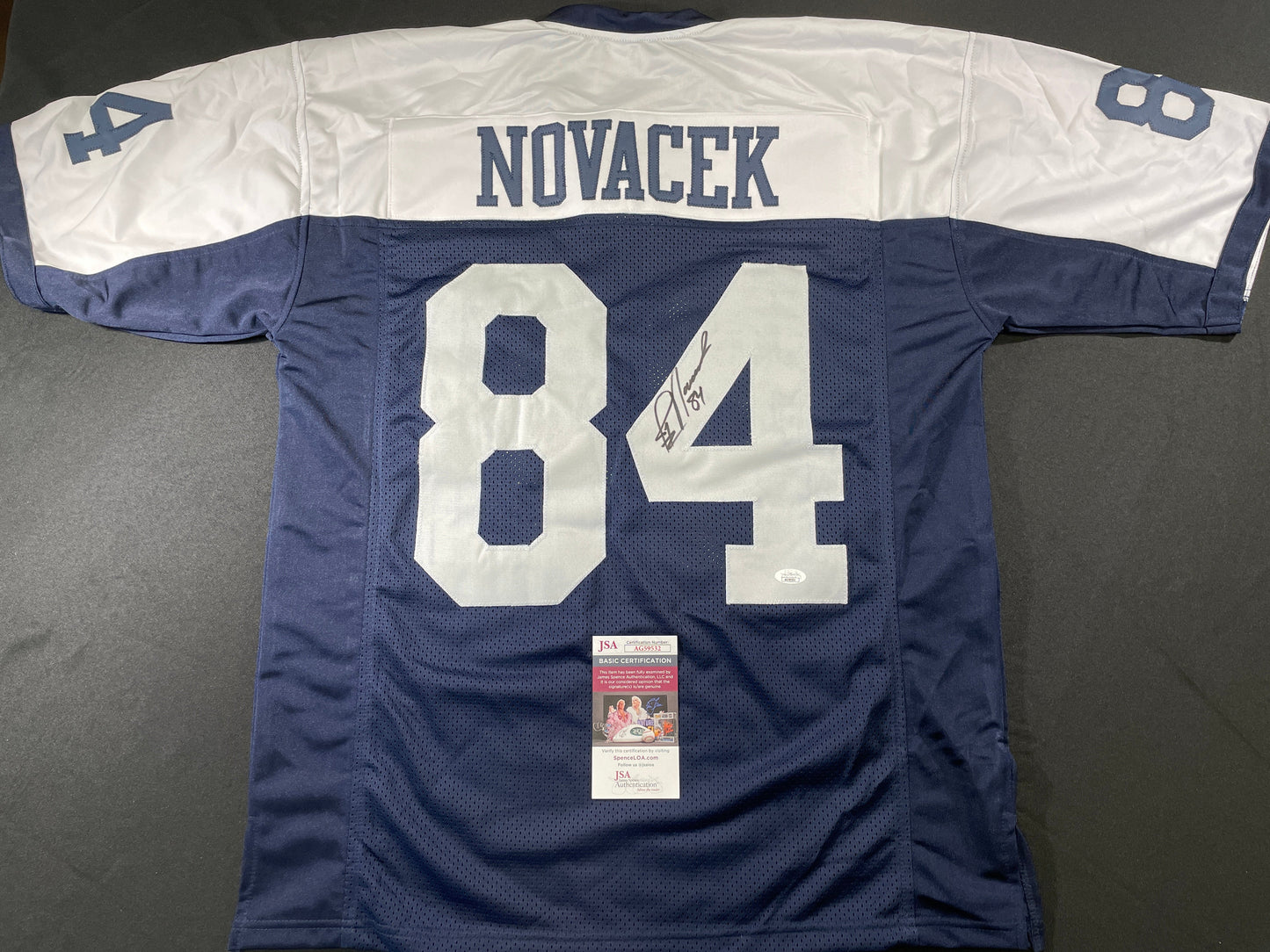 JAY NOVACEK DALLAS COWBOYS SIGNED THANKSGIVING JERSEY Wyoming JSA COA