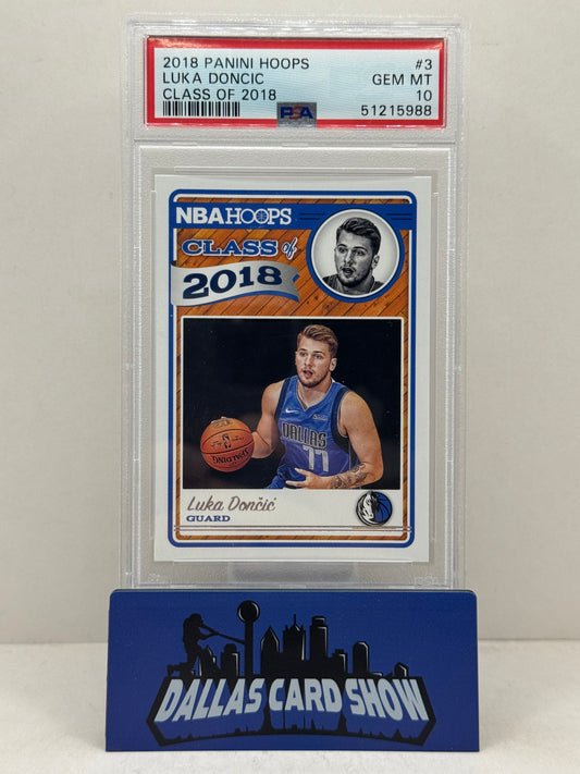 2018 Panini Hoops #3 Luka Doncic Class of 2018 Rookie RC PSA 10