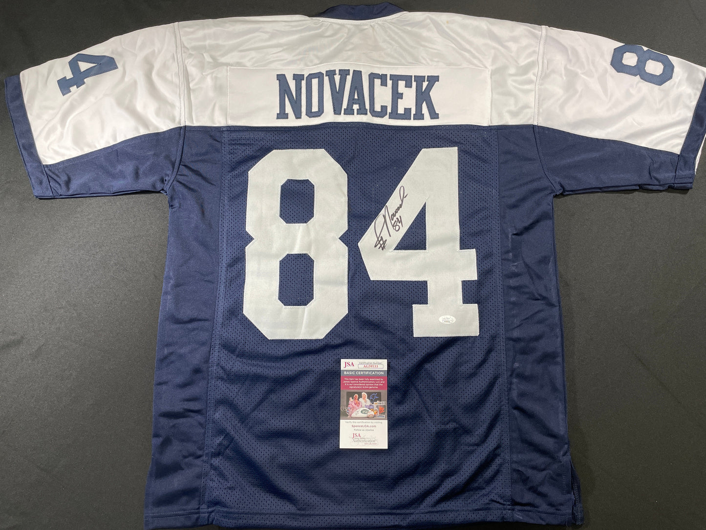 JAY NOVACEK DALLAS COWBOYS SIGNED THANKSGIVING JERSEY Wyoming JSA COA