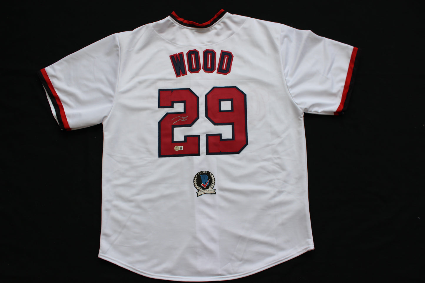 JAMES WOOD WASHINGTON NATIONALS SIGNED HOME JERSEY BAS