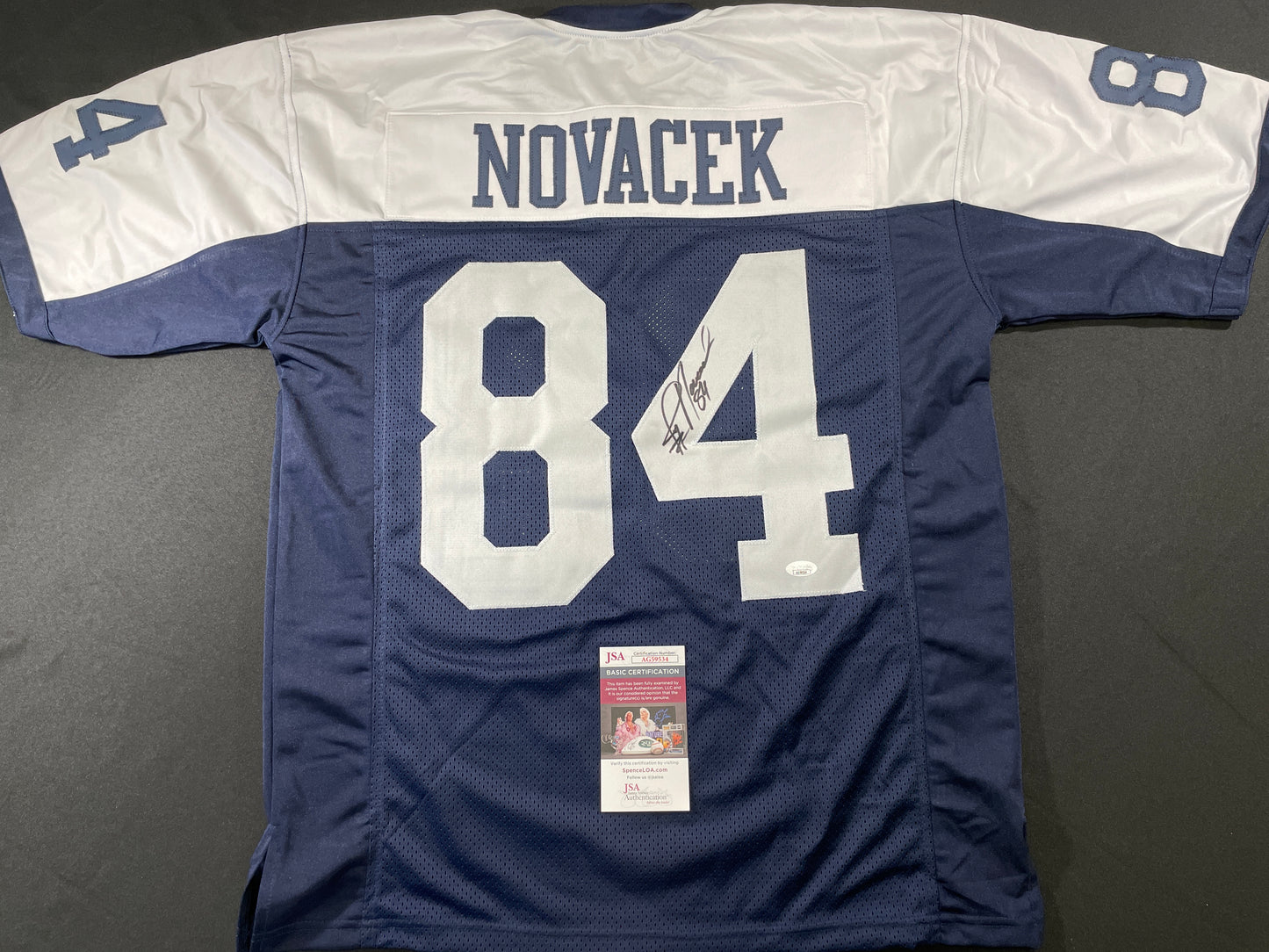 JAY NOVACEK DALLAS COWBOYS SIGNED THANKSGIVING JERSEY Wyoming JSA COA