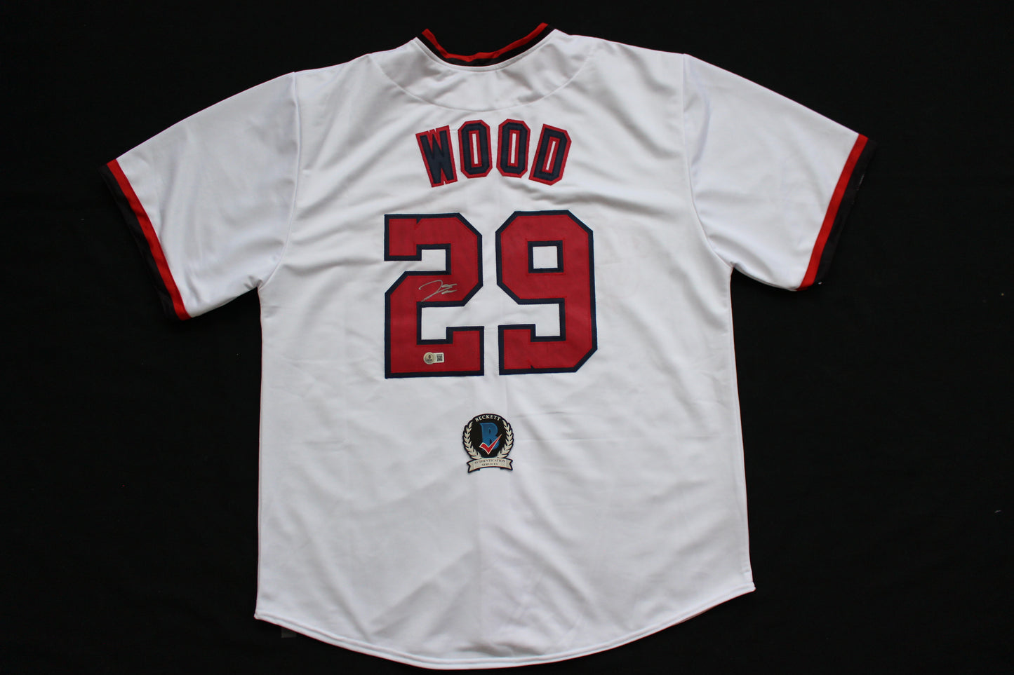 JAMES WOOD WASHINGTON NATIONALS SIGNED HOME JERSEY BAS