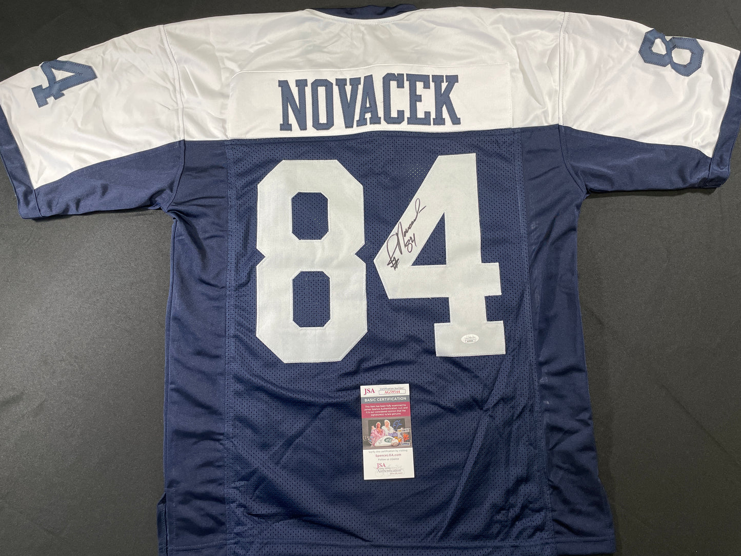JAY NOVACEK DALLAS COWBOYS SIGNED THANKSGIVING JERSEY Wyoming JSA COA