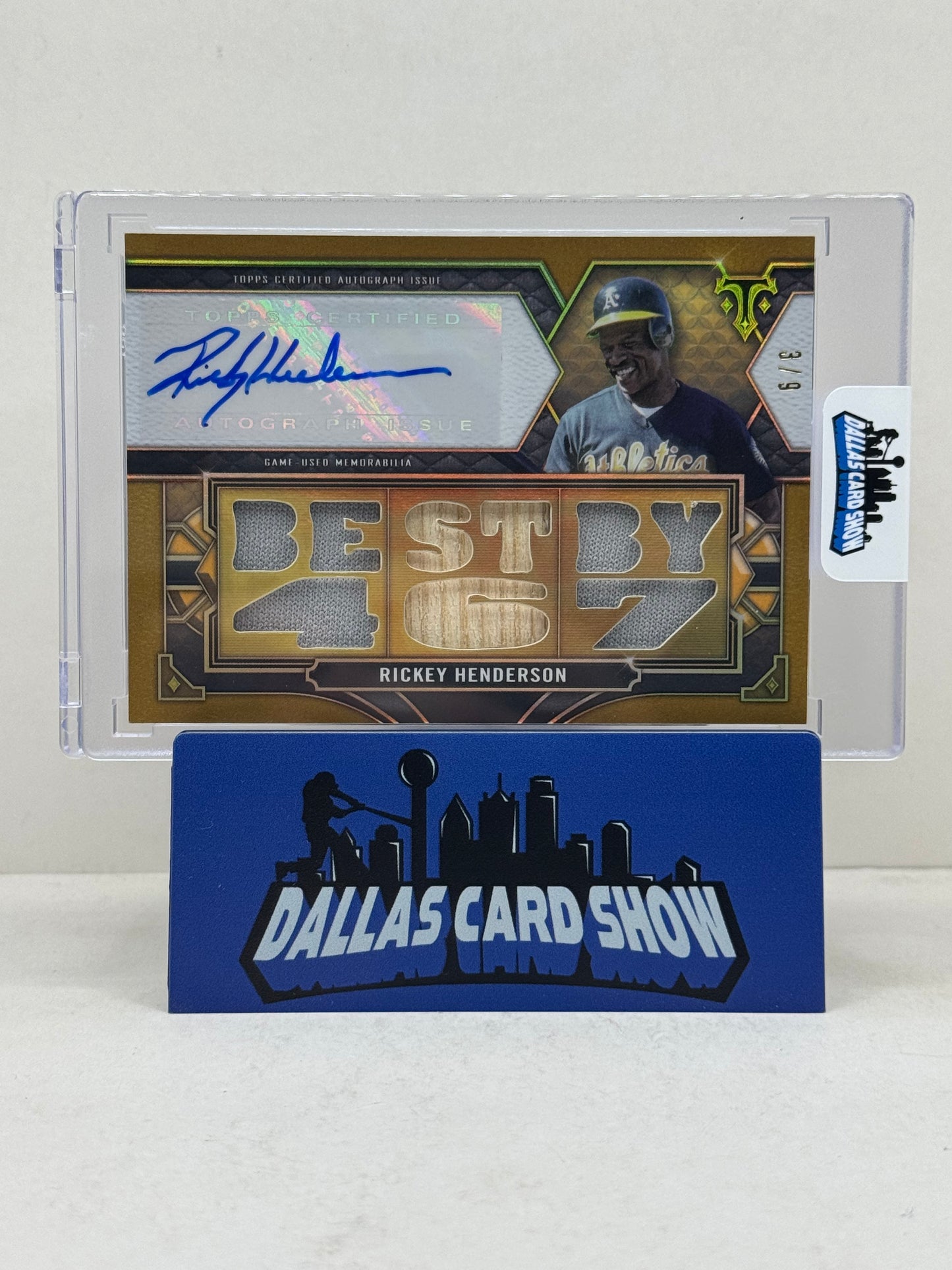 2022 Triple Threads #TTAR-RHE Rickey Henderson Gold Patch Autograph /9