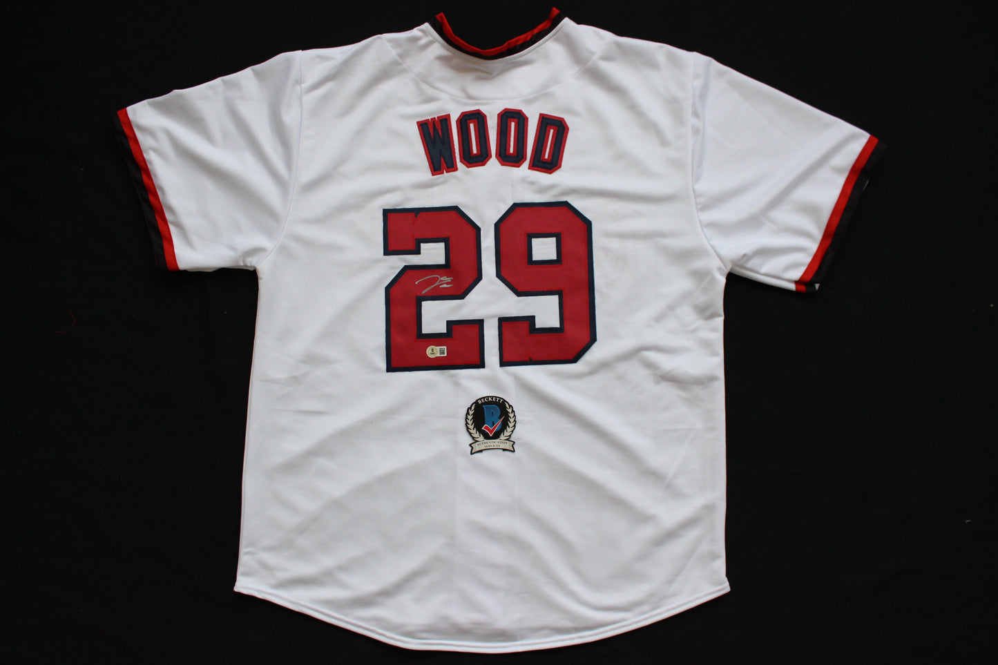 JAMES WOOD WASHINGTON NATIONALS SIGNED HOME JERSEY BAS