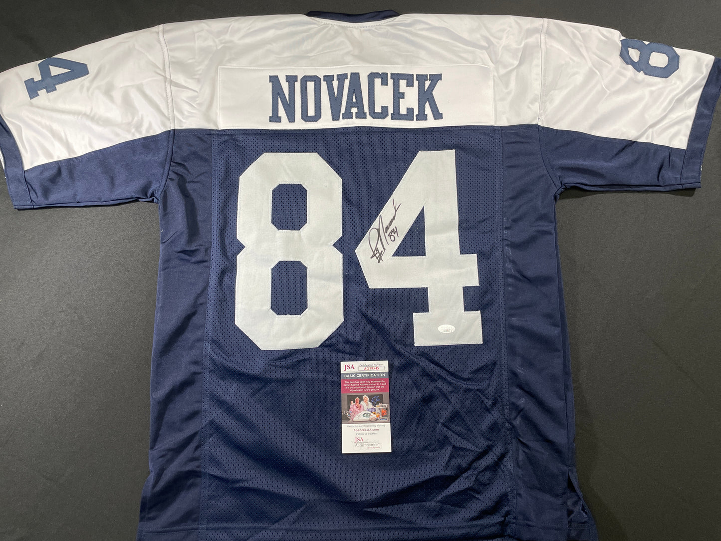 JAY NOVACEK DALLAS COWBOYS SIGNED THANKSGIVING JERSEY Wyoming JSA COA