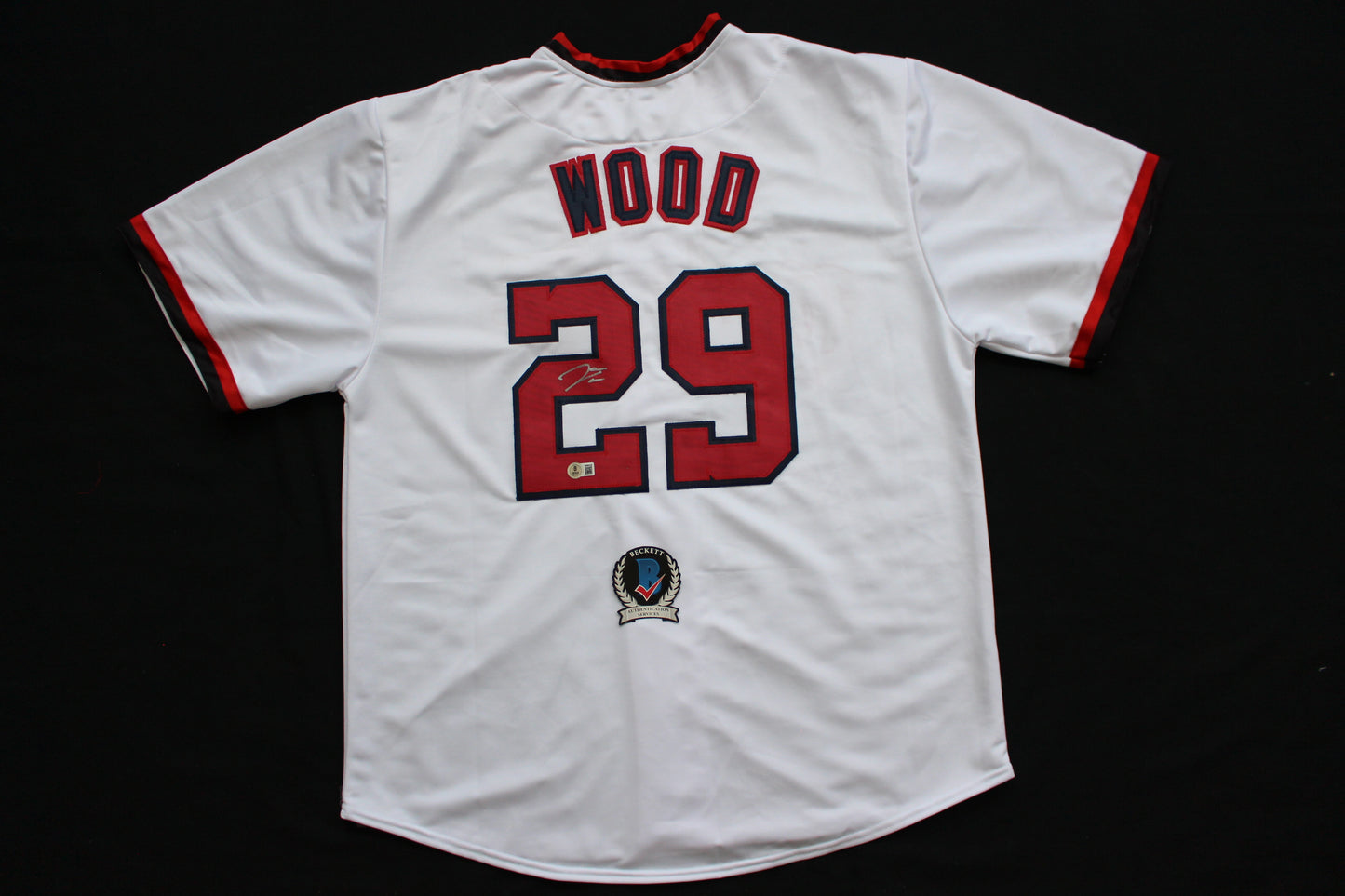 JAMES WOOD WASHINGTON NATIONALS SIGNED HOME JERSEY BAS