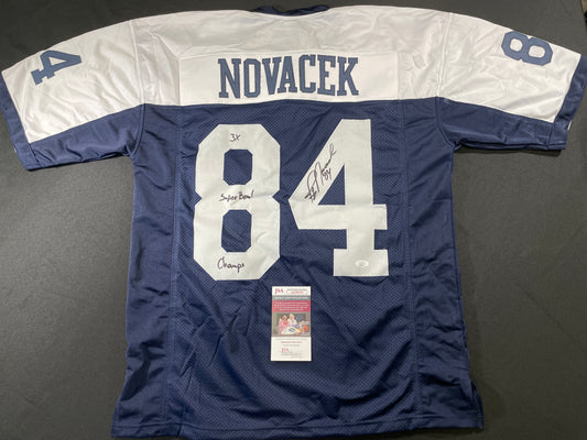 JAY NOVACEK DALLAS COWBOYS SIGNED THANKSGIVING JERSEY Wyoming JSA COA