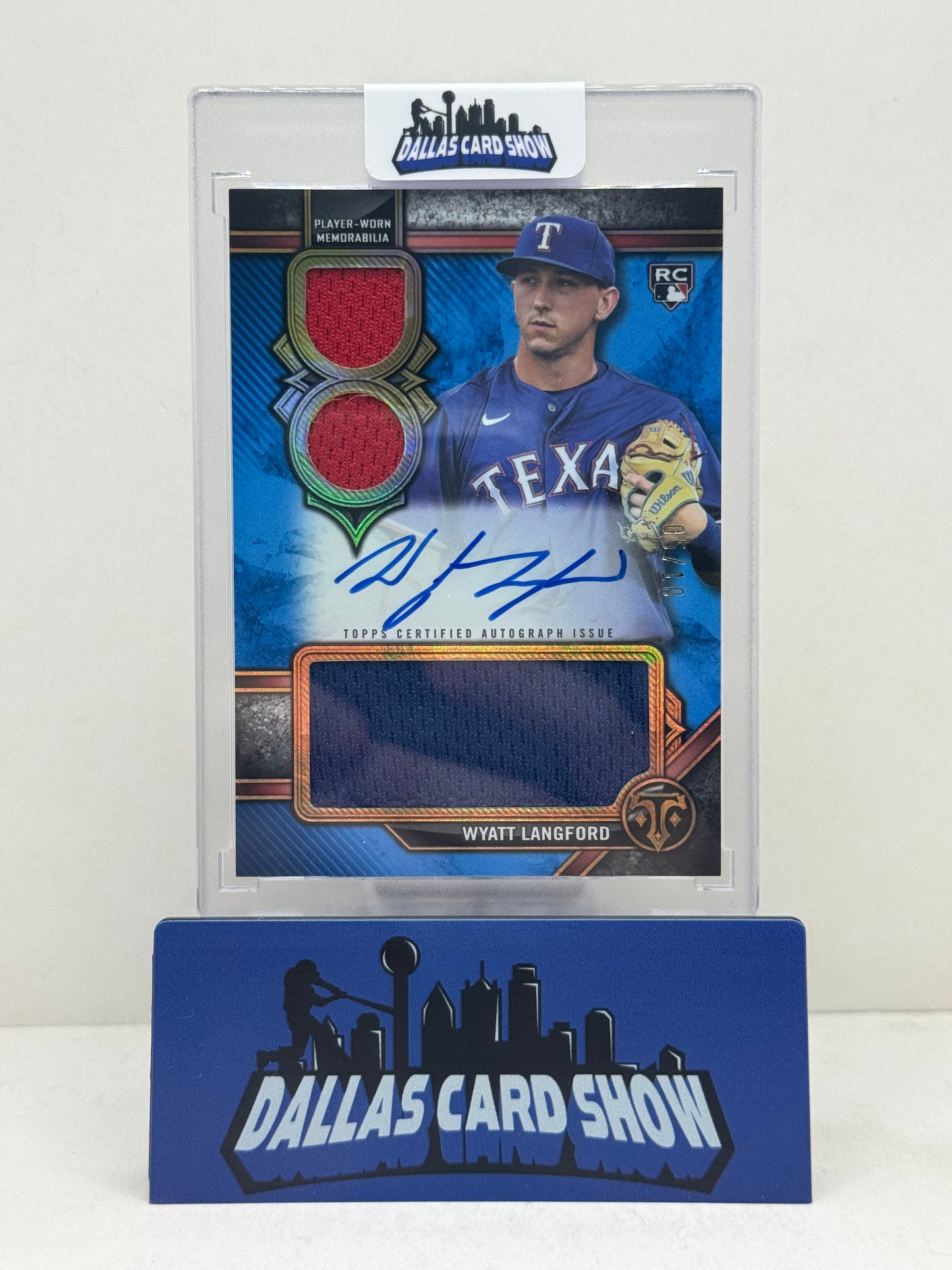 2024 Triple Threads #RAR-WL Wyatt Langford Blue Rookie Patch Autograph /10