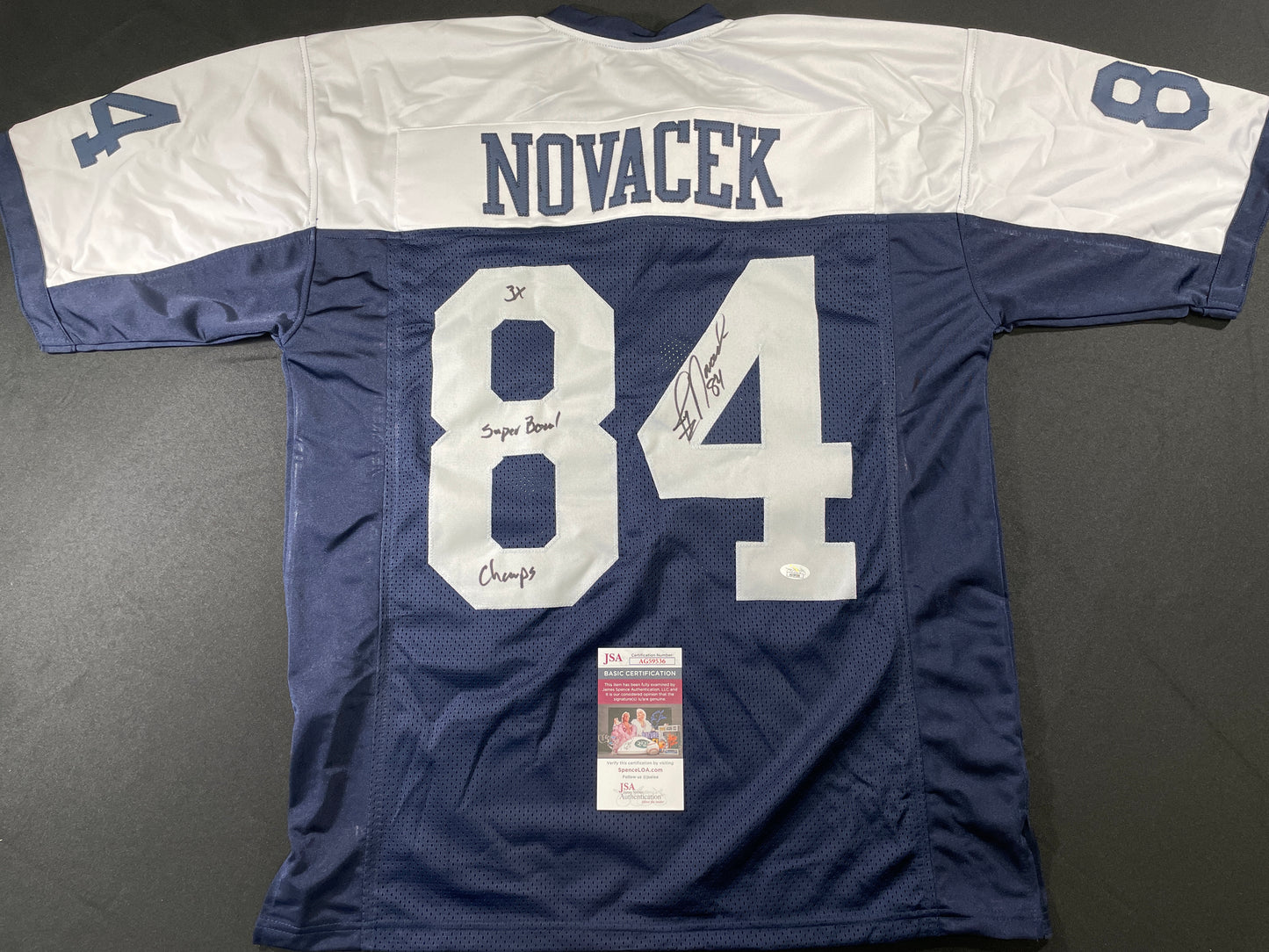 JAY NOVACEK DALLAS COWBOYS SIGNED THANKSGIVING JERSEY Wyoming JSA COA