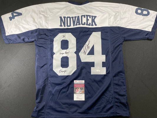 JAY NOVACEK DALLAS COWBOYS SIGNED THANKSGIVING JERSEY Wyoming JSA COA