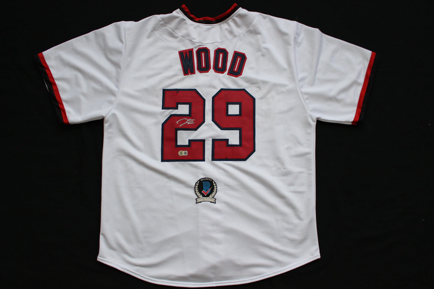 JAMES WOOD WASHINGTON NATIONALS SIGNED HOME JERSEY BAS