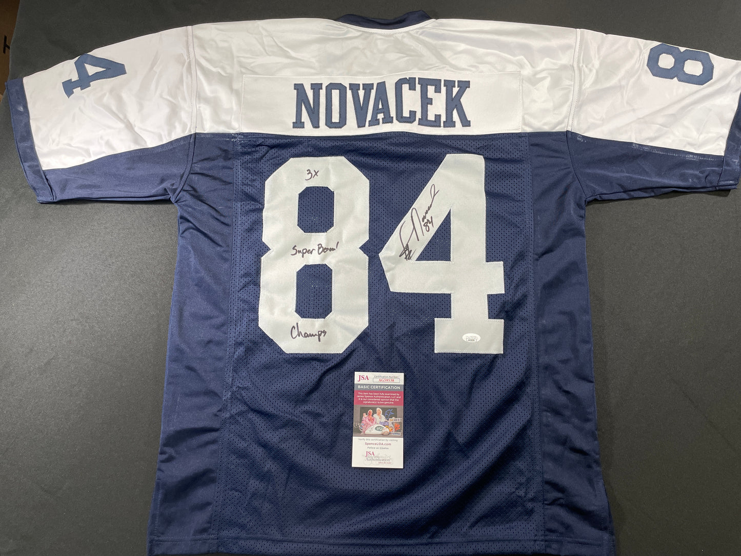 JAY NOVACEK DALLAS COWBOYS SIGNED THANKSGIVING JERSEY Wyoming JSA COA