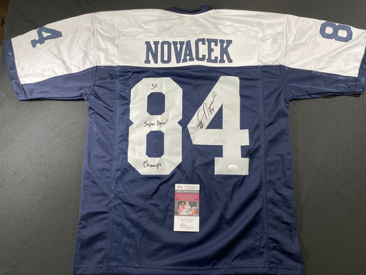 JAY NOVACEK DALLAS COWBOYS SIGNED THANKSGIVING JERSEY Wyoming JSA COA