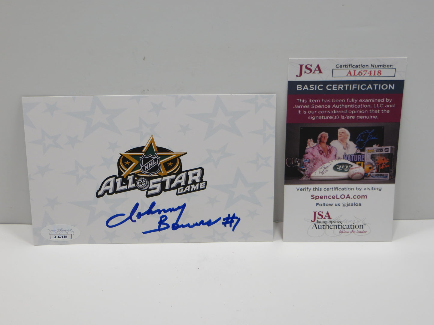 JOHNNY BOWERS SIGNED TORONTO MAPLE LEAFS All Star Game Paper JSA COA