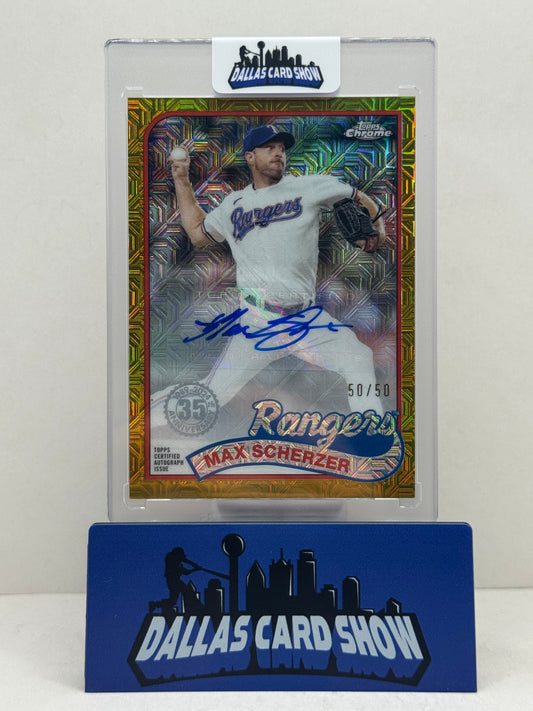 2024 Topps Chrome Max Scherzer Gold Silver Pack Autograph /50