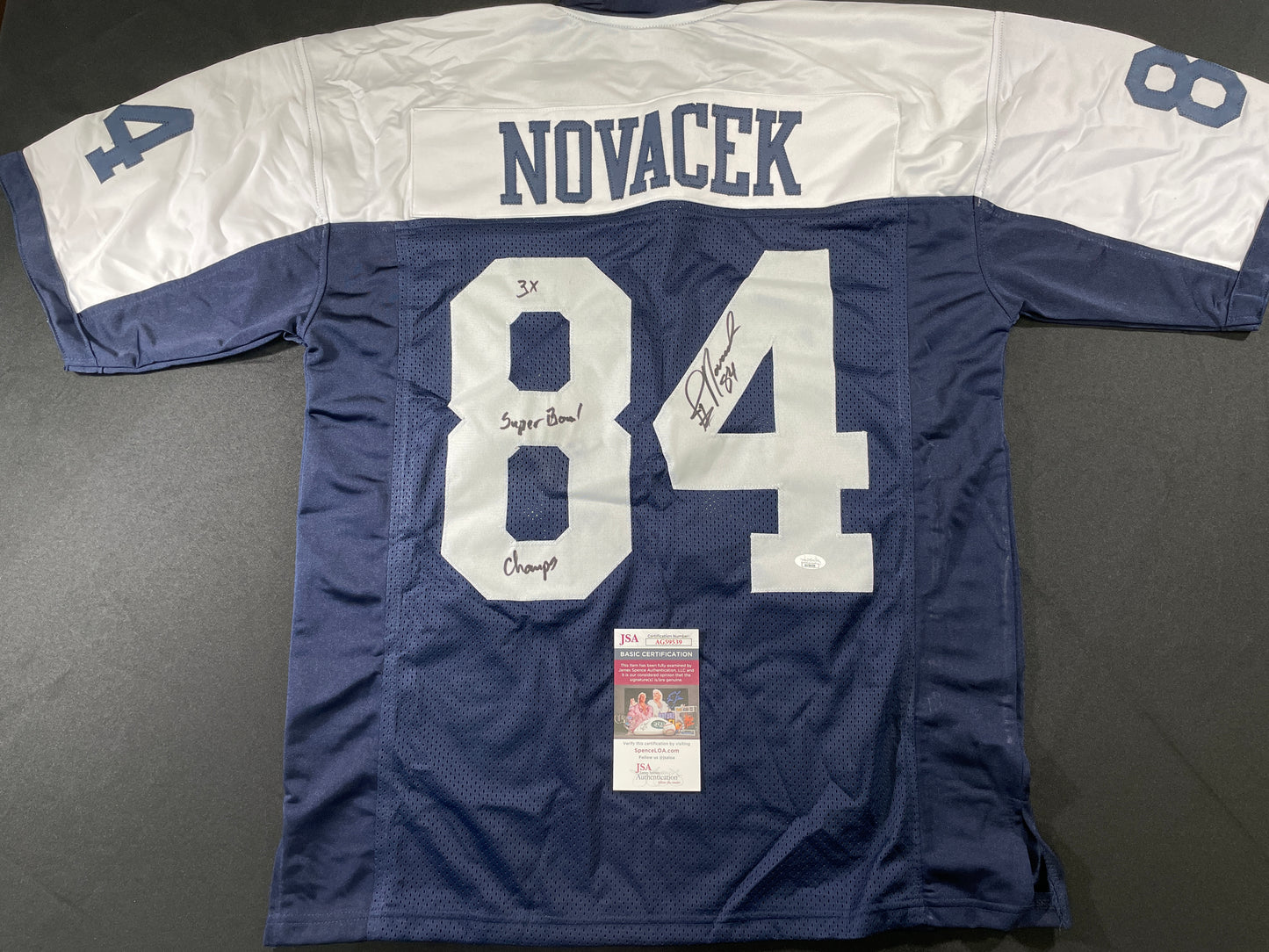 JAY NOVACEK DALLAS COWBOYS SIGNED THANKSGIVING JERSEY Wyoming JSA COA