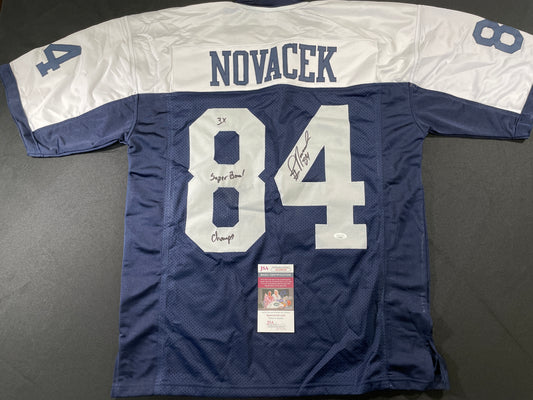 JAY NOVACEK DALLAS COWBOYS SIGNED THANKSGIVING JERSEY Wyoming JSA COA