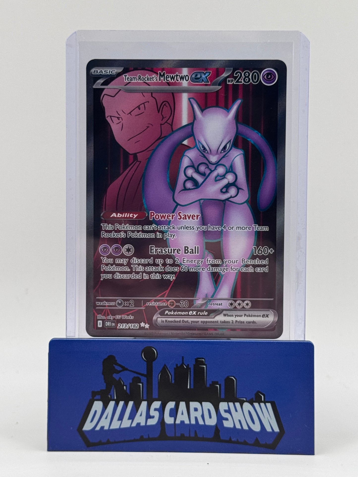 2025 Pokemon - Team Rocket's Mewtwo ex (Full Art) - 213/182 Destined Rivals NM