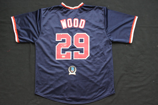 JAMES WOOD WASHINGTON NATIONALS SIGNED NAVY BLUE JERSEY BAS