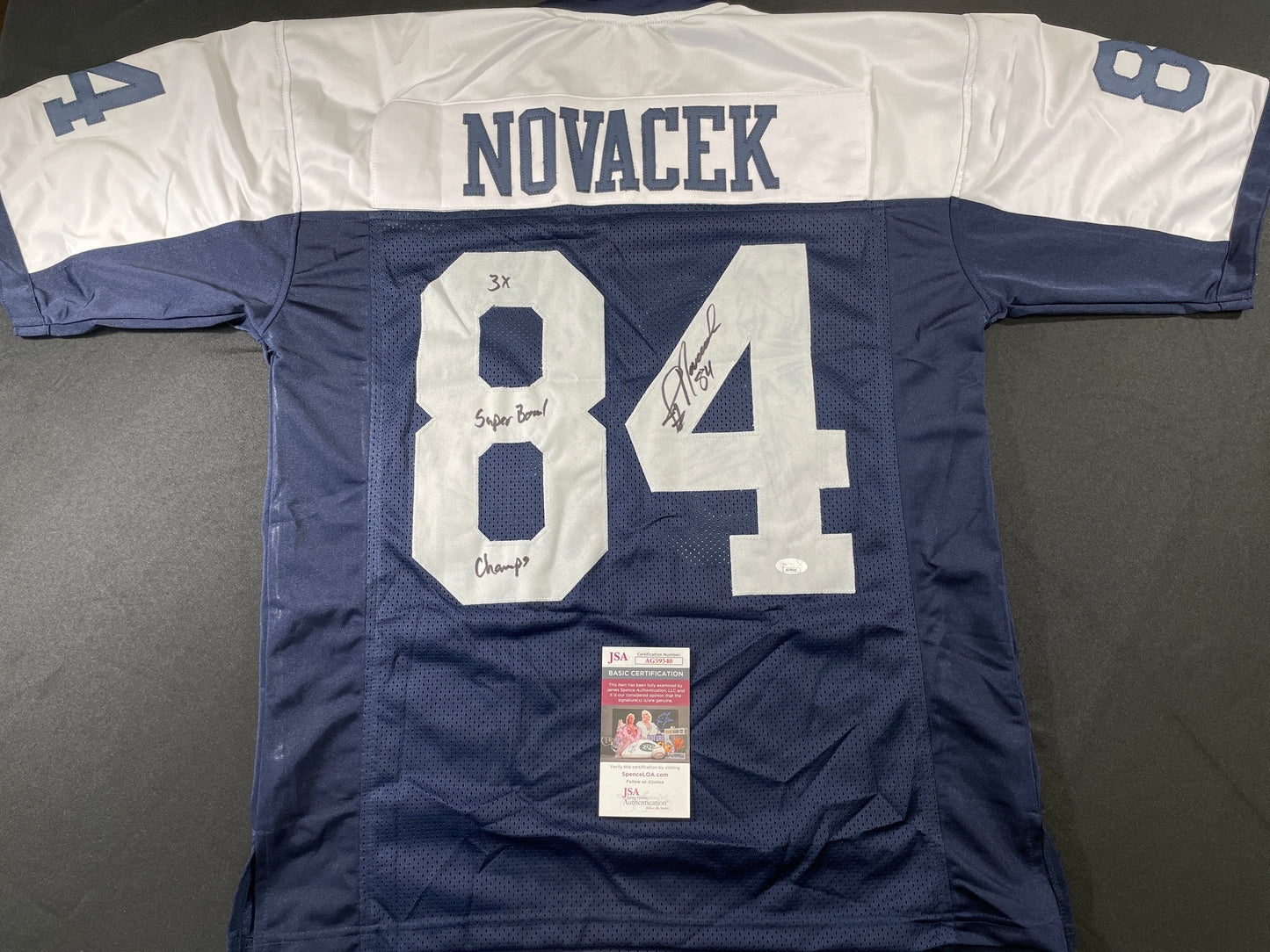 JAY NOVACEK DALLAS COWBOYS SIGNED THANKSGIVING JERSEY Wyoming JSA COA