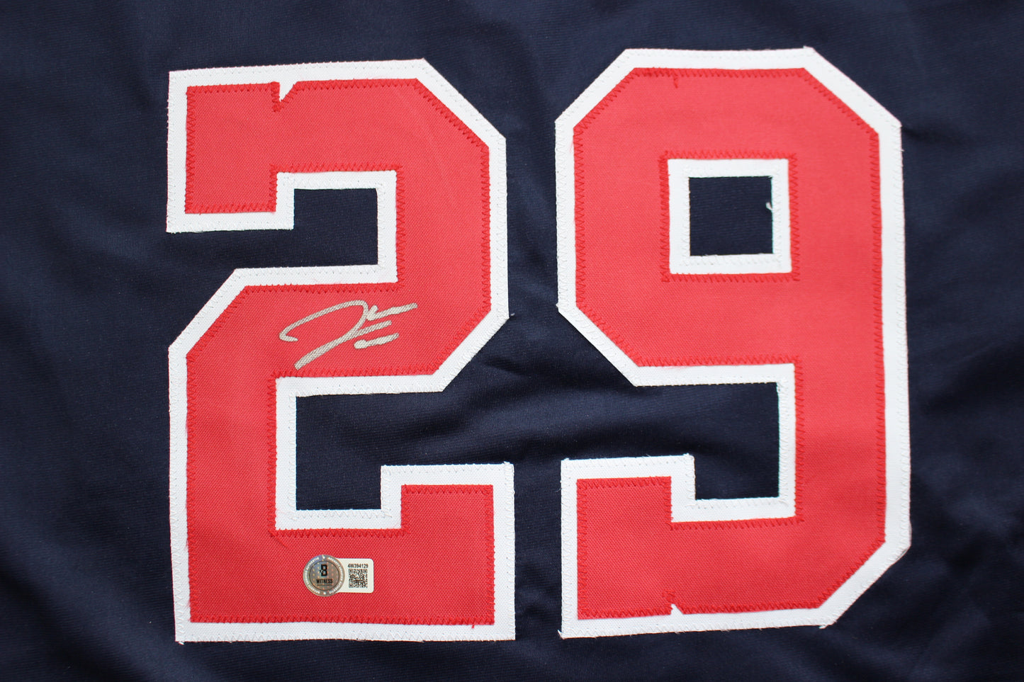 JAMES WOOD WASHINGTON NATIONALS SIGNED NAVY BLUE JERSEY BAS