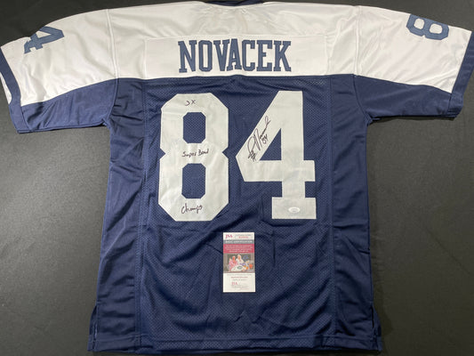 JAY NOVACEK DALLAS COWBOYS SIGNED THANKSGIVING JERSEY Wyoming JSA COA