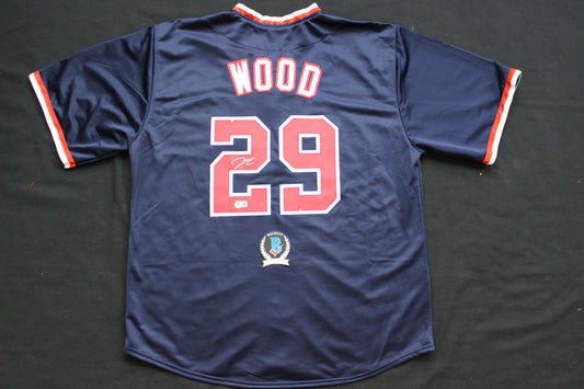 JAMES WOOD WASHINGTON NATIONALS SIGNED NAVY BLUE JERSEY BAS