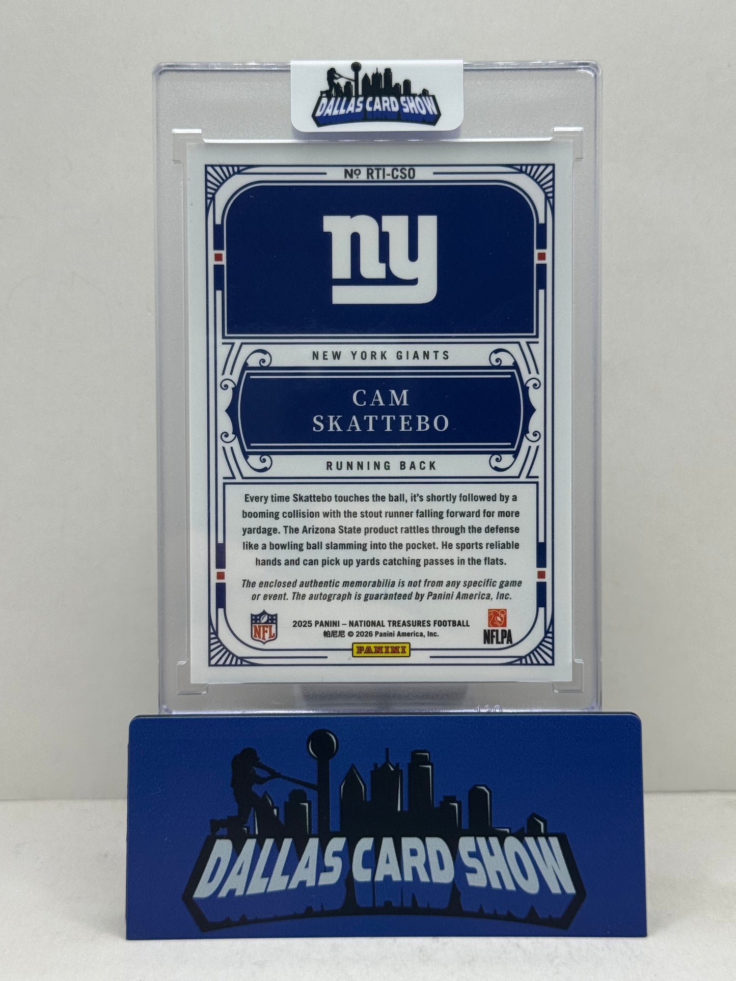 2025 National Treasure Cam Skattebo Treasured Impressions Rookie RC Autograph /25