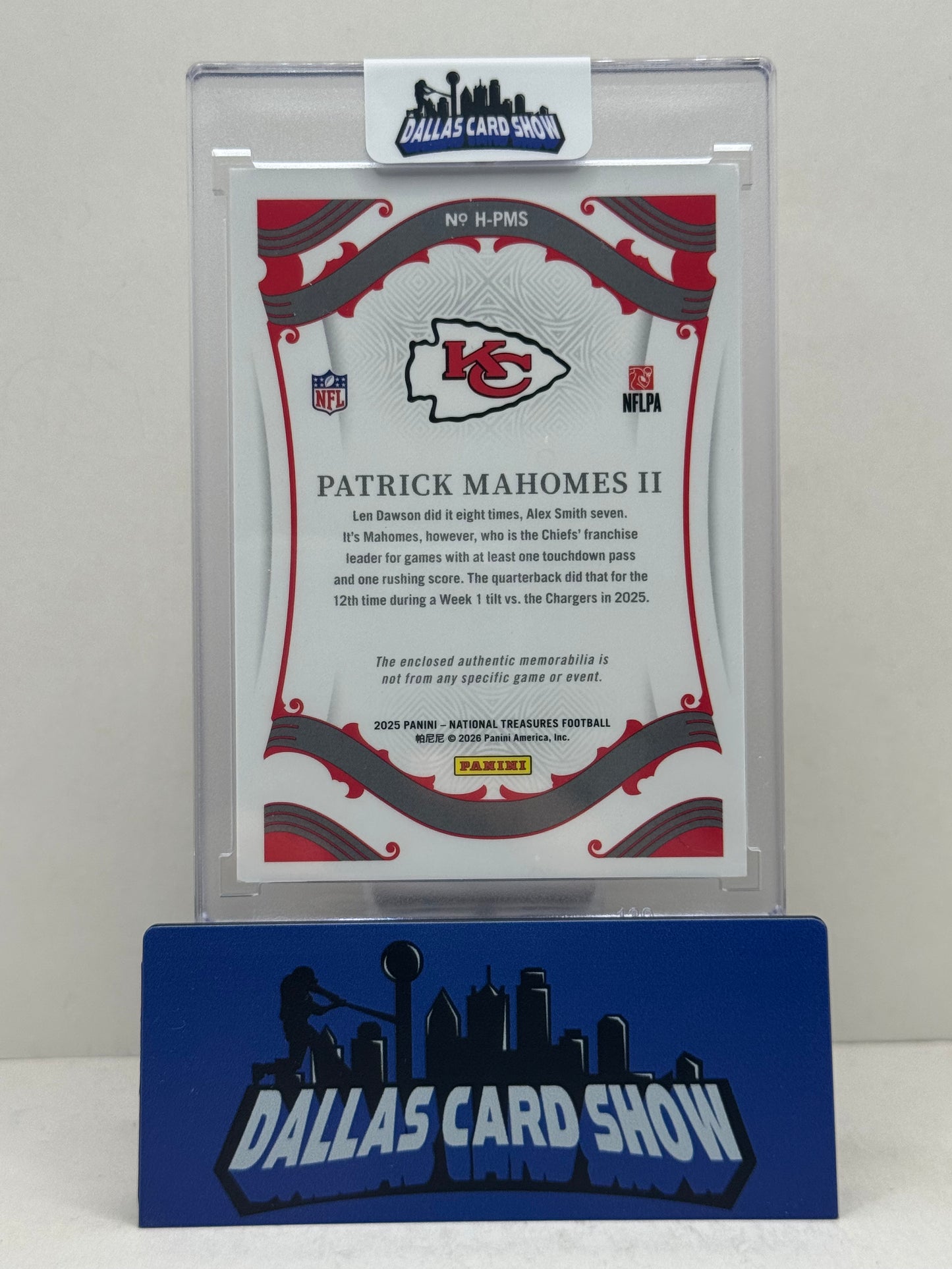 2025 National Treasure Patrick Mahomes ll Heirlooms Patch /49 Chiefs