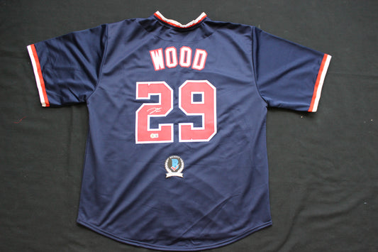 JAMES WOOD WASHINGTON NATIONALS SIGNED NAVY BLUE JERSEY BAS