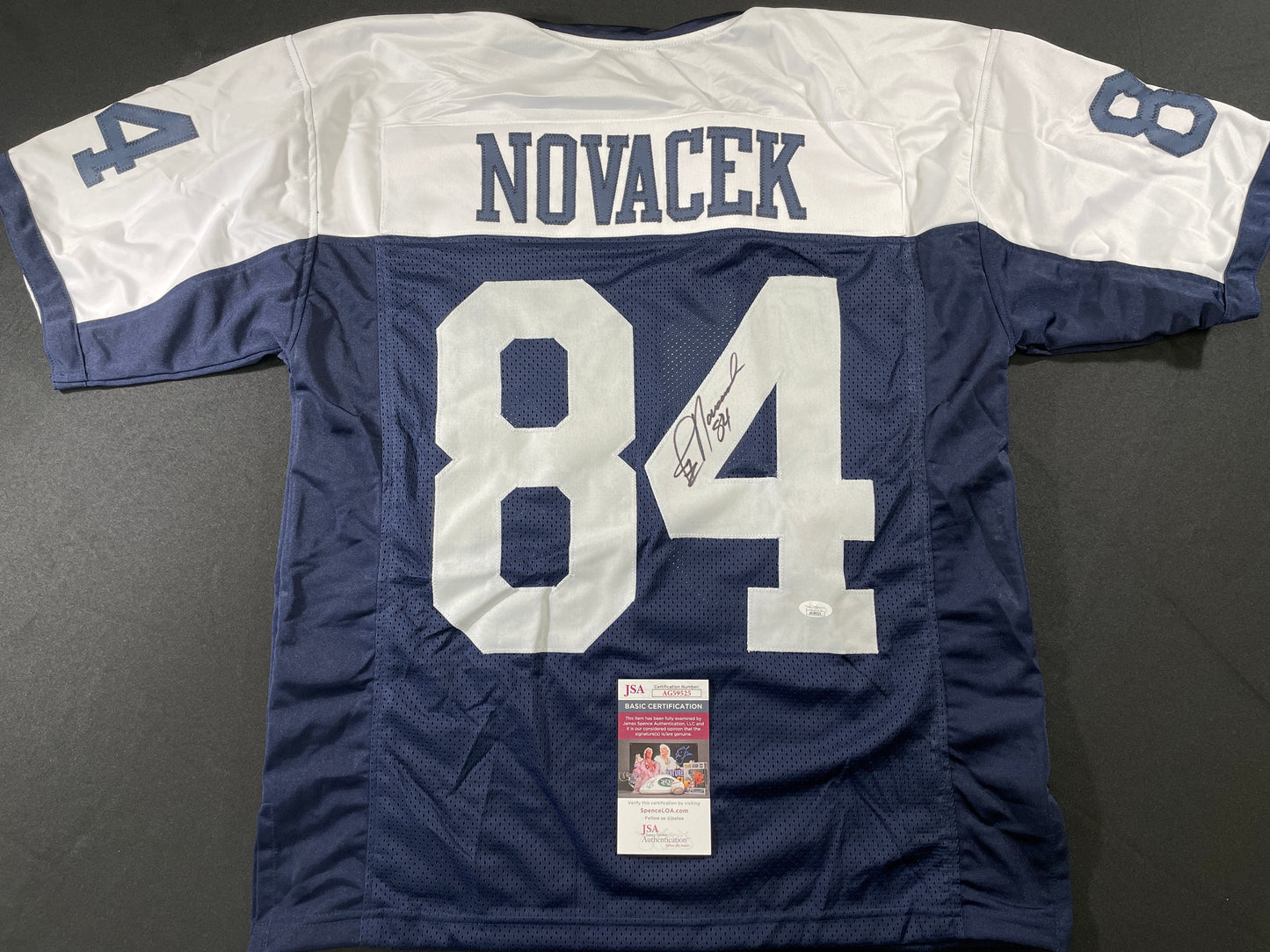 JAY NOVACEK DALLAS COWBOYS SIGNED THANKSGIVING JERSEY Wyoming JSA COA