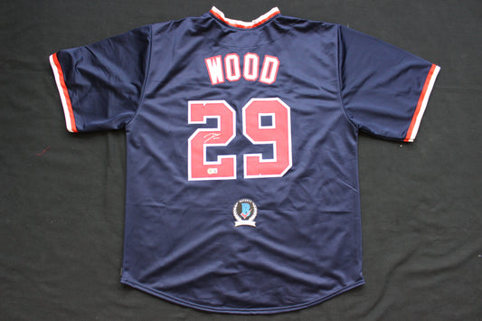 JAMES WOOD WASHINGTON NATIONALS SIGNED NAVY BLUE JERSEY BAS