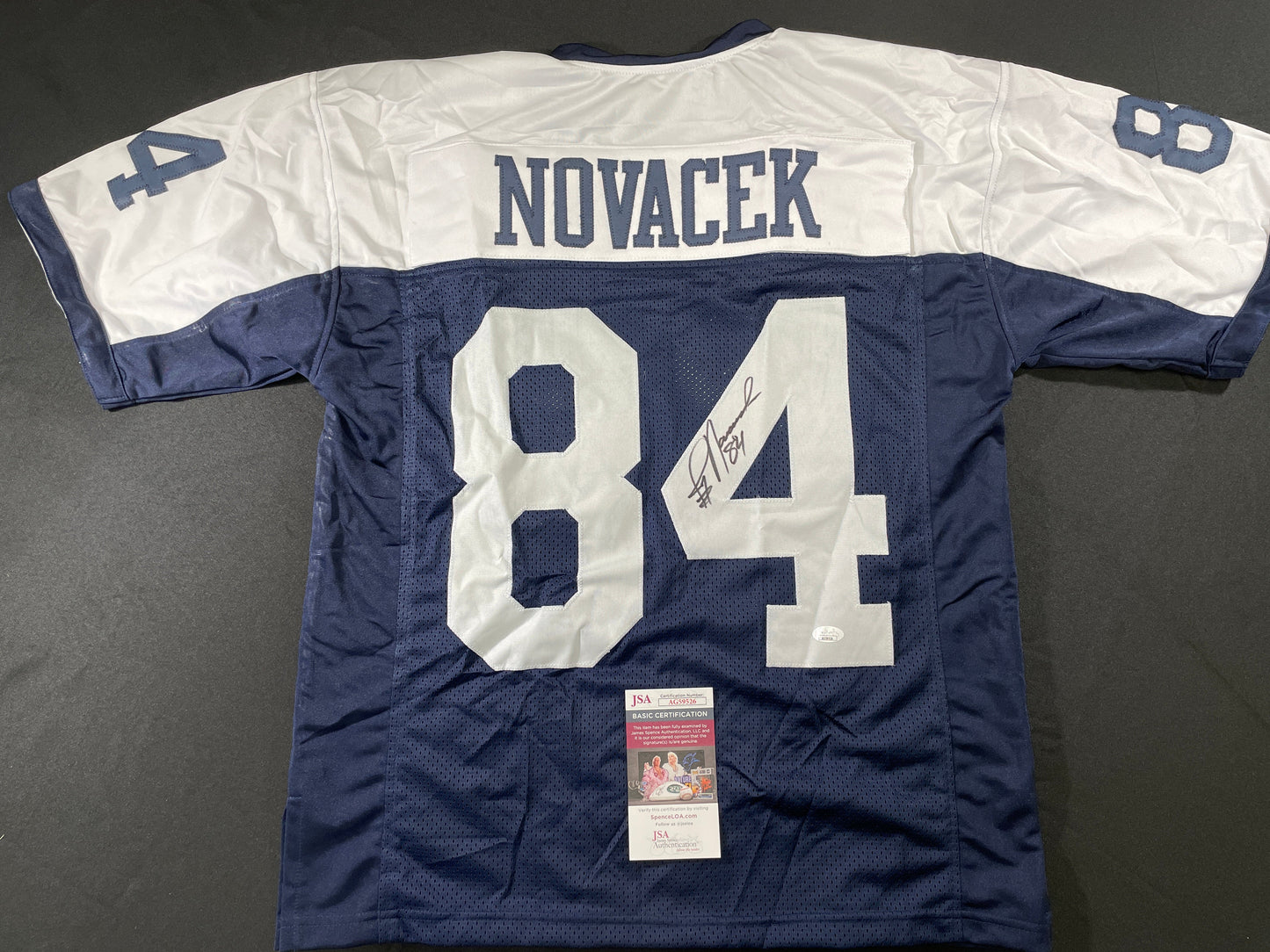 JAY NOVACEK DALLAS COWBOYS SIGNED THANKSGIVING JERSEY Wyoming JSA COA