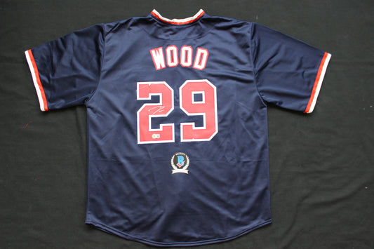 JAMES WOOD WASHINGTON NATIONALS SIGNED NAVY BLUE JERSEY BAS