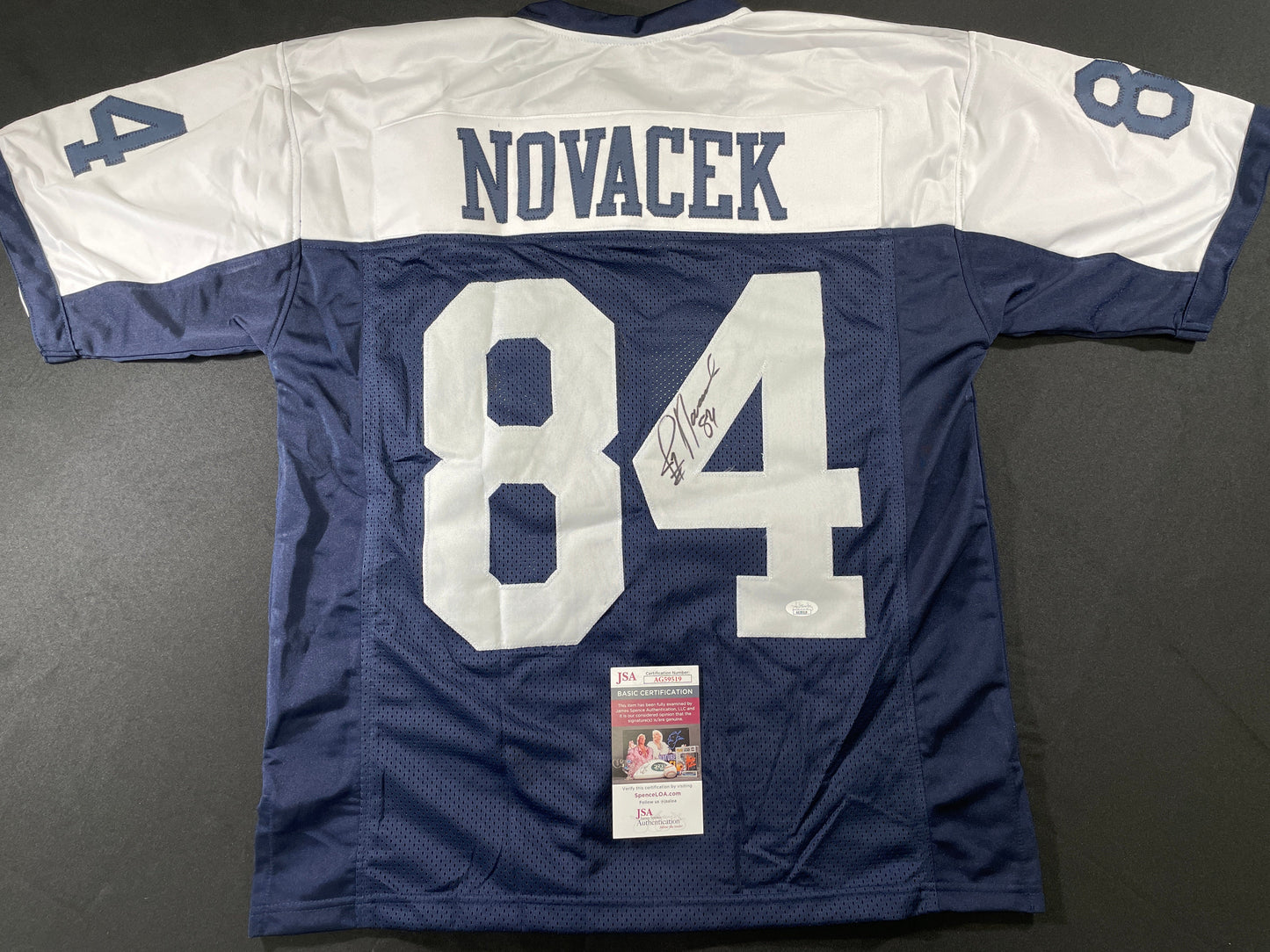 JAY NOVACEK DALLAS COWBOYS SIGNED THANKSGIVING JERSEY Wyoming JSA COA