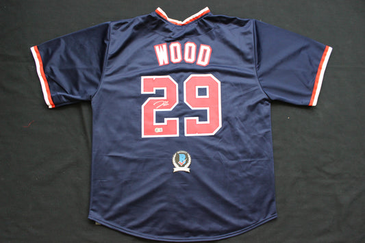JAMES WOOD WASHINGTON NATIONALS SIGNED NAVY BLUE JERSEY BAS