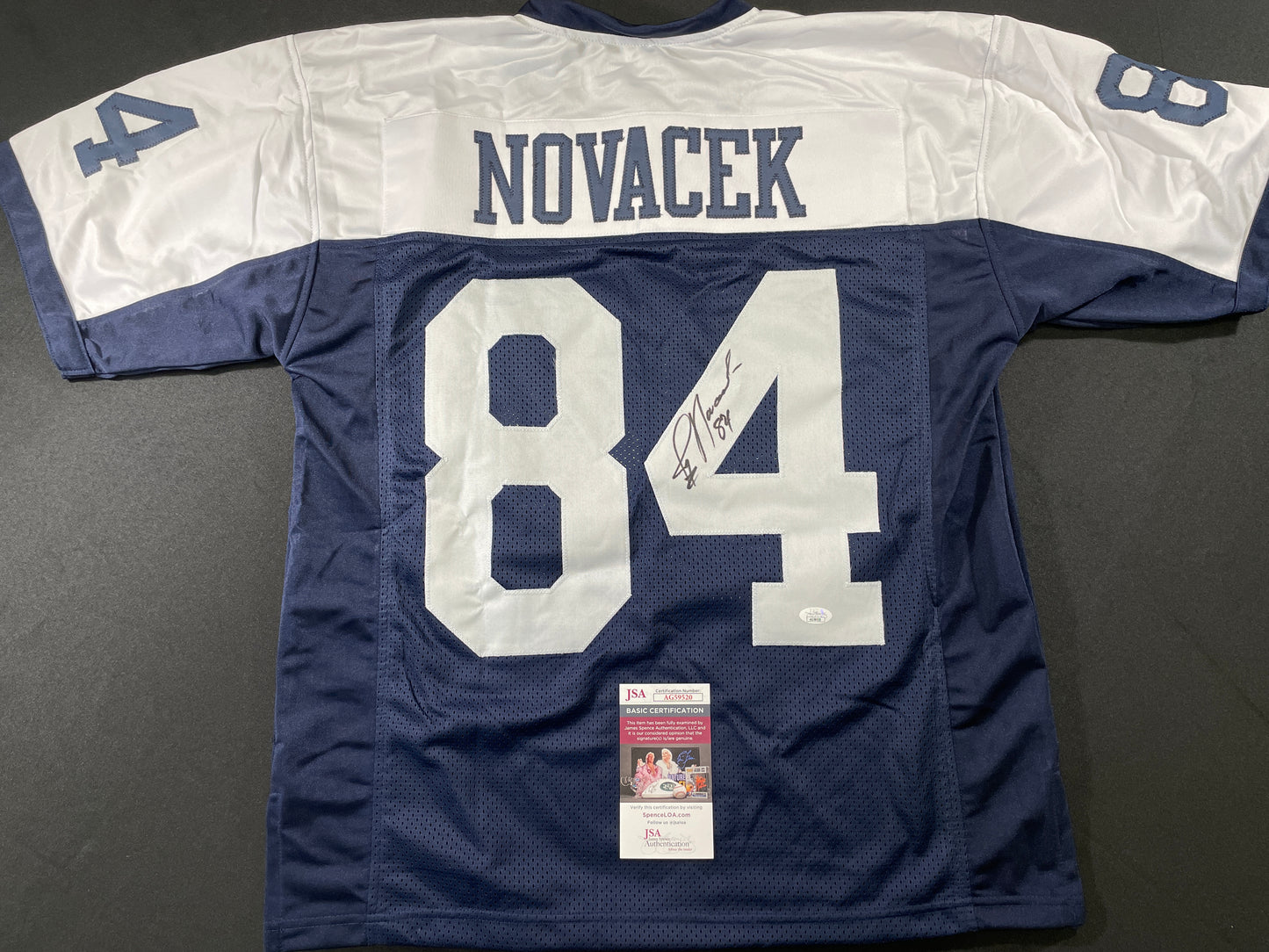 JAY NOVACEK DALLAS COWBOYS SIGNED THANKSGIVING JERSEY Wyoming JSA COA